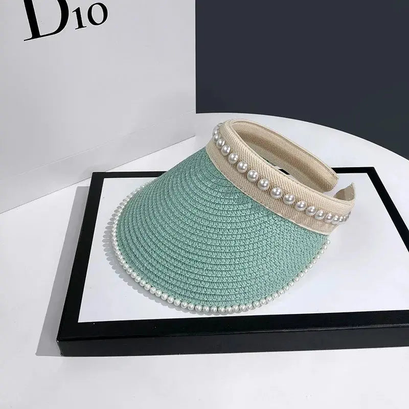 Casual Pearl Sun Visor Beach Hat for Stylish Sun Protection - Love Salve